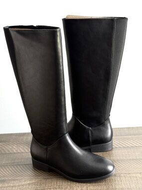 Xappeal Classic Black Knee-High Women's Riding Boots Size 6.5 M